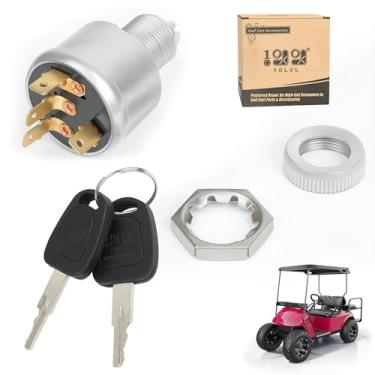 Imagem de 10L0L Carrinho de golfe interruptor para EZGO 33639G01, interruptor de ignição para carrinho de golfe EZGO com luzes (tecla padrão)