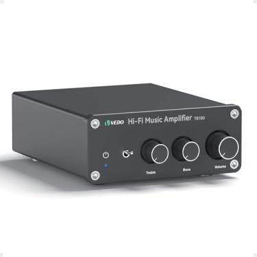 Imagem de Amplificador Estéreo Mini Hi-Fi VEDO TB10D 100W x 2, Classe D, Chip TPA3116, Controle Graves/Agudos, Fonte Inclusa, Compatível Caixas de Som Home Theater Sala Escritório