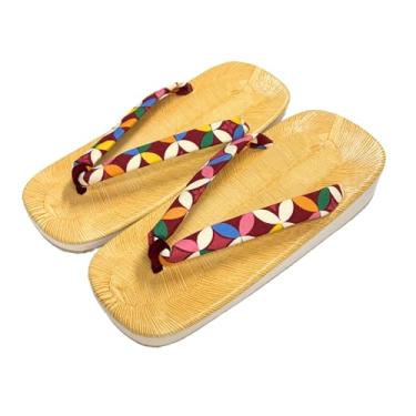 Imagem de momoten ] Zori japonês, sandálias japonesas tradicionais, sandálias com sola de couro, calçados, estilo dobrável de vinil, para mulheres, para uso diário festivo, "Yellow Tatami, Shippō Patterned