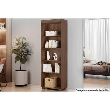 Imagem de Estante Livreiro Solteiro Milão c/ 4 Prateleiras Cacau - Conquista