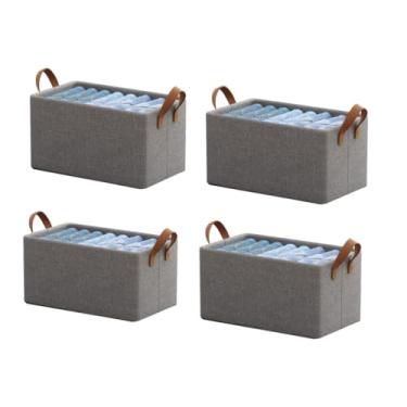 Imagem de Caixa de armazenamento, caixa empilhável para guarda-roupas, durável, fácil de montar, lavável, adequada para uso doméstico e quartos.(KIT4)