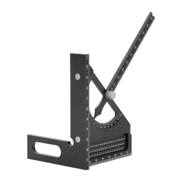 Imagem de Generic Régua de ângulo Multifuncional de Madeira, Com Precisão Woodworking Pointer Square Marcking Quick de Fácil de Ler 3D Fácil de Ler 3D de (Preto)