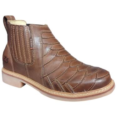 Imagem de Botina Masculina Escamada Zebu 53145 - Marrom