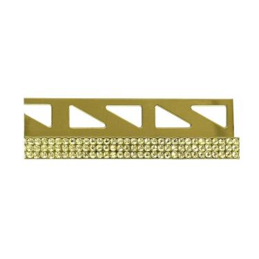 Imagem de Perfil em Aço Inox Diamond Barra 1cm X 1cm X 244cm Dourado Brilho