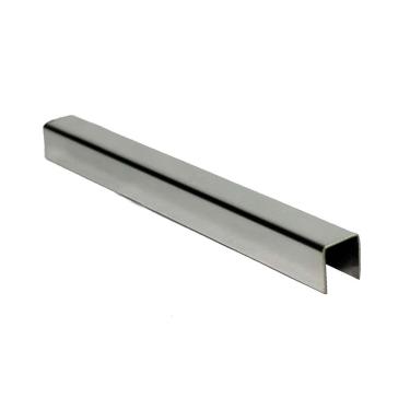 Imagem de Perfil de Aço Inox Formato U 1cm X 280cm Prata Brilho