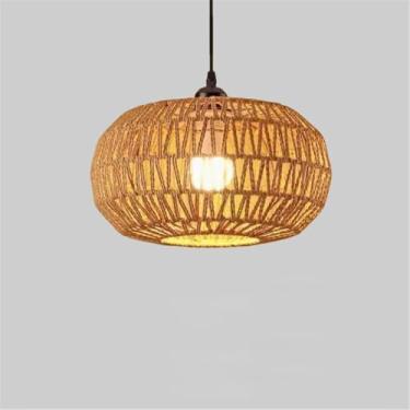 Imagem de Industrial Estilo Retro Corda De Cânhamo Pendente Lâmpada Personalidade Criativo Internet Bar Café Restaurante Quarto Roupa Loja Balcão Bar Candelabro (N D32CM)