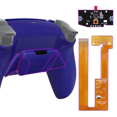 Imagem de eXtremeRate Kit De Remapeamento Programável Rise4 Com Empunhadura Emborrachada Azul Cobalto Para Controle Ps5 Bdm-030 040 050, Placa Atualização E Revestimento Traseiro Redesenhado 4 Botões - Sem