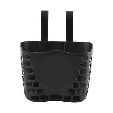 Imagem de menolana Cesta frontal para bicicleta infantil, cesto frontal para guidão, removível, portátil, fofo, para triciclo, scooter, ao ar livre, Preto