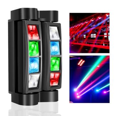 Imagem de 2025 Spider Beam Moving Head DJ Light 8 LEDs, RGBW Disco Strobe Light Party Lights, DJ Stage Lights, DMX512 & Sound Control for Christmas Halloween Birthday Wedding Karaoke Bar Decorations