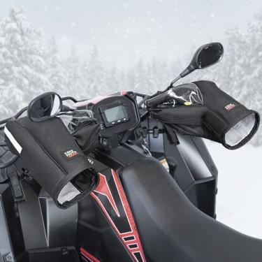 Imagem de KEMIMOTO Luvas quadriciclo atualizadas, luvas de guidão de motocicleta à prova de vento com janelas de TPU, universal compatível com Can am Sportsman Grizzly FourTrax Scrambler maioria dos ATVs