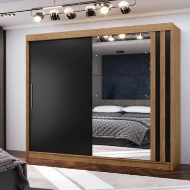 Imagem de Guarda Roupa Casal Roupeiro com Espelho 2 Portas Deslizantes - Mx Móve