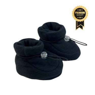 Imagem de Pantufa Botinha Baby Bebê soft Sapatinho - Fofotinhos, Preto 01, P