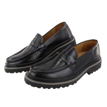 Imagem de Mocassim Masculino Loafer Premium Couro Solado Emborrachado Tratorado Detalhe Costura Manual Tamanho:45;Cor:Preto;Gênero:Masculino;Departamento BS:Esporte