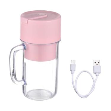 Imagem de GLOGLOW Copo do Liquidificador Portátil de 340 Ml, Liquidificador USB Elétrico Recarregável Shakes Smoothies Maker para Misturar Gelo Juicing Viajam Gym Office (PINK)