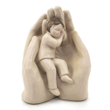 Imagem de Imagem Anjo Da Guarda Palma Menino Resina 10 Cm