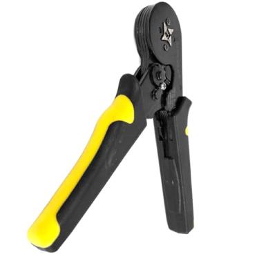 Imagem de Alicate Ferramenta Crimpagem 0,25 10mm² Terminais de Ilhós Com Ccatraca e Regulagem de Pressão