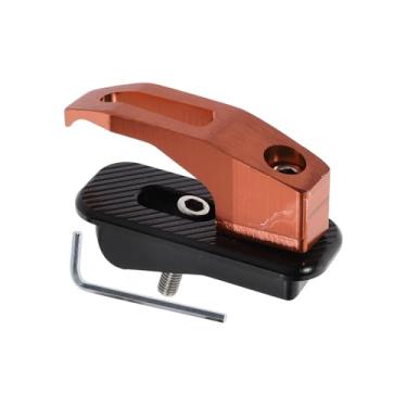 Imagem de REPAIROCK Gancho de pendurar para motocicleta retangular com furo Suporte de mala de capacete de motocicleta para scooters bicicletas liga de alumínio laranja 1 conjunto