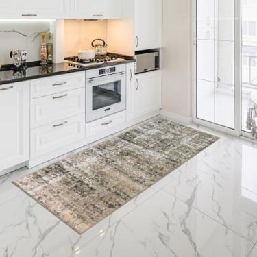 Imagem de 1 Tapete Cozinha Passadeira Antiderrapante 66x120 Js Bah Vr (M05 CREME CARAMELO - CLASSIC BAH)