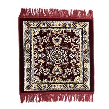 Imagem de 61 x 61 cm Puja Aasan Veludo Lã Pooja Aassan Meditação Tapete Aasanam (Maroon-1)