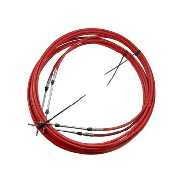 Imagem de INFINAUTO 2 peças 6 metros 6 metros 599 cm Marine Type 3300 / 33C cabo caixa de controle remoto de mudança do acelerador para Yamaha motor de popa barco motor motor motor de substituição vermelho