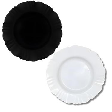 Imagem de Kit 30 Pratos Fundos Com Borda Branco Plastico Para Refeicao Churrasco Festa Jogo De Pratos(30,BRANCO)