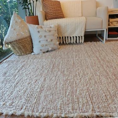 Imagem de Casa Coeva - Tapete Peludo Algodão Sala Quarto Versatto Rosé Cru 150 x 200