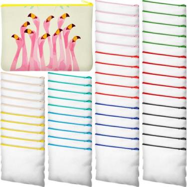 Imagem de Estojos de cosméticos de lona Frienda, 50 unidades com zíper para meni