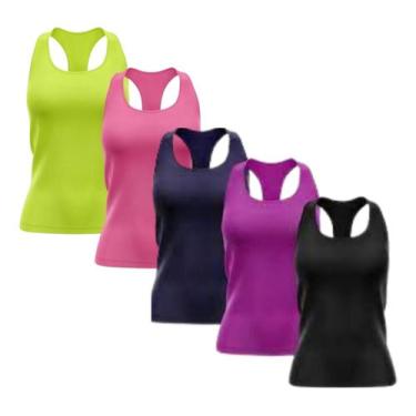 Imagem de Kit 5 Camisetas Regatas Dry Fit Feminina Com Proteção Uv - LaBela, Var