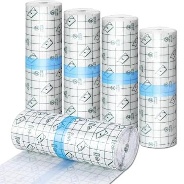 Imagem de Tatuagem pós-tratamento, 15,2 cm x 5,5 jardas segunda pele tatuagem cobertura fita de cobertura mais rápida recuperação de tatuagem e proteção de cuidados com a pele bandagem impermeável filme