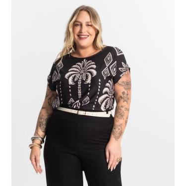 Imagem de Blusa Feminina Manga Morcego Secret Glam Preto, Plus G2, Preto