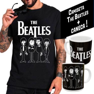 Imagem de Camiseta Teh Beatles + caneca, estampa exclusiva, unissex