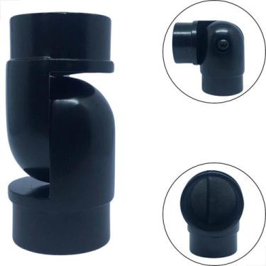Imagem de Cotovelo Articulado Tubo De 2 Corrimão Guarda Corpo Preto - Fast Vidro