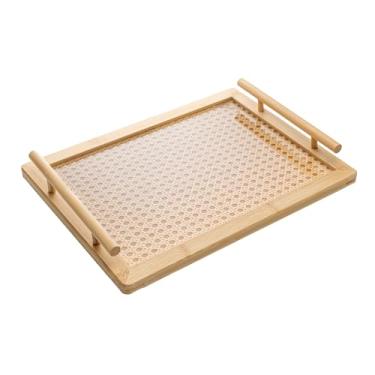 Imagem de WOLFF - Bandeja com Alça e Fundo Em Treliça 39cm x 29cm x 5cm Bambu