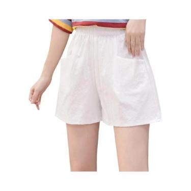 Imagem de Shorts Esportivos Soltos De Cintura Alta Para Meninas, Calças Curtas C