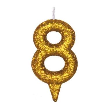 Imagem de Vela De Aniversário Número Magic Glitter Dourado - PartiuFesta