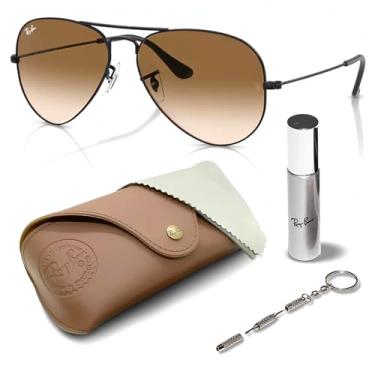 Imagem de Ray-Ban RB3025 Óculos de sol clássico gradiente em forma de aviador com kit de óculos - almofadas de nariz ajustáveis - Óculos de sol retrô formais e casuais ideais, Preto (002/51 | 58 mm), 58 mm
