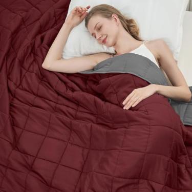 Imagem de Cobertor pesado para adultos (tamanho solteiro, 6,8 kg 122 x 183 cm, cobertor pesado refrescante para 54,4 a 72,6 kg com contas de vidro premium, cobertores grandes macios e grossos para dormir em