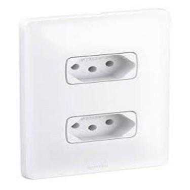 Imagem de Tomada Pial Zeffia Dupla 2P + T 10A 250V Com Placa Branca - Daneva