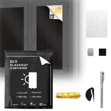 Imagem de TOWEBOORY Capa de janela blackout magnética, 147 cm x 101,6 cm, cortinas blackout portáteis para quarto, persianas blackout temporárias sem broca, película de privacidade, persianas blackout para