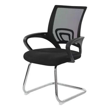 Imagem de Cadeira Para Escritório com Base Fixa Cromada Estofado em espuma e com