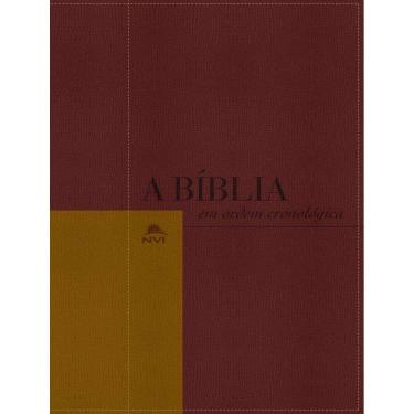 Imagem de Biblia Nvi Em Ordem Cronologica - Capa Vermelho E Mostarda