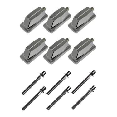 Imagem de Kit 6 Canoas Tom Caixa Cromo 19.07 + 6 Parafusos 51 X 6Mm M6