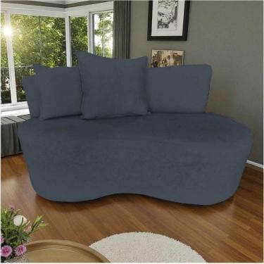 Imagem de Namoradeira Sofá 2 Lugares Yara Orgânica Bouclé Cinza - Mansão Decor