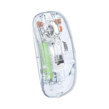 Imagem de Mouse Silencioso Transparente Tri-Modo Dual Bluetooth 5.0 2.4G Sem Fio