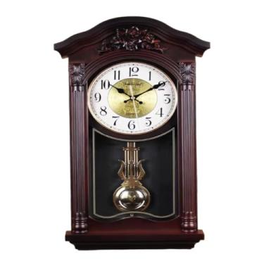 Imagem de Relógio De Parede Rustico Silencioso com Pêndulo 50cm