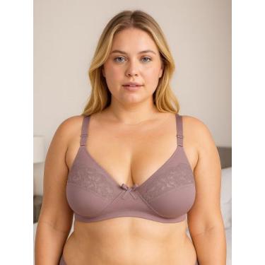 Imagem de Sutiã Plus Size sem Bojo Reforçado Sustentação de Cetinete Resistente-