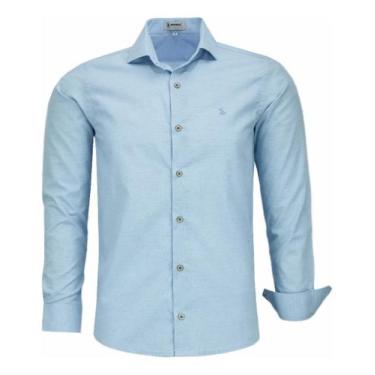 Imagem de Camisa Social Amil Manga Longa Algodão, Linho E Viscose 1809, Azul, 4