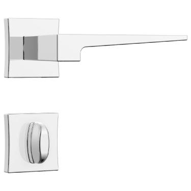 Imagem de Fechadura Classic Polaris 3200 Com Roseta Quadrada Para Banheiro Cromada - 30027 - Stam