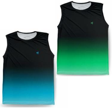 Imagem de Kit 2 Regata Masculina Cavada Academia Térmica Slim Dry Esportiva Musc