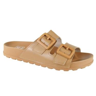 Imagem de Chinelo Moleca Fivelas Slide Canoa Tratorada 5436.401, Camel, 37